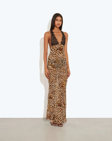 Akima Leopard Slip Dress