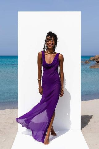 violet maxi dress